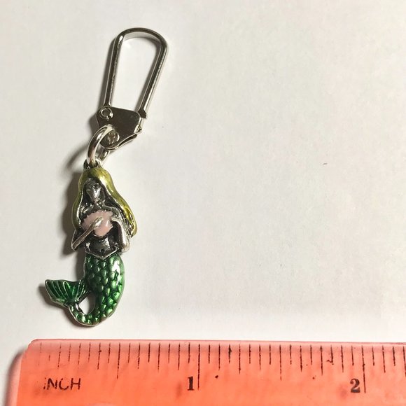 Mermaid Zipper Pull Purse Charm Keychain Backpack Colorful Metal Island Beach - Picture 7 of 7